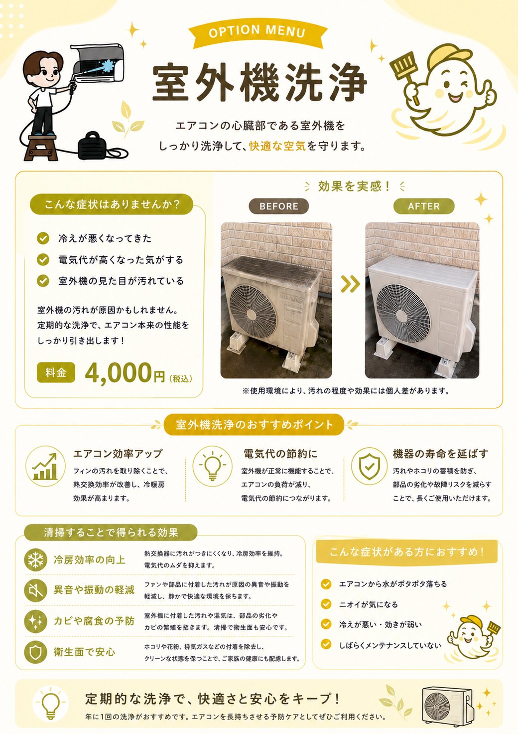 室外機洗浄 4,000円